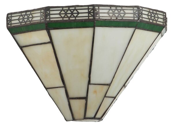 Searchlight Applique da parete Tiffany New York, Crema / Ambra, Soggiorno / Sala da pranzo, Metallo, Tiffany, Applique