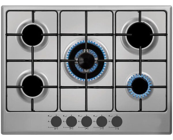 SCHAUB LORENZ Piano Cottura 5 Fuochi a Gas Larghezza 68 cm in Acciaio Inox colore Inox - SSPC750XF