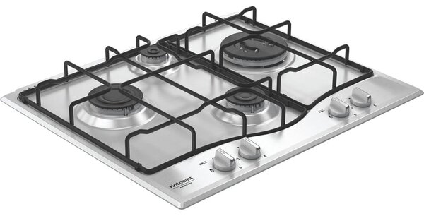 Hotpoint Ariston Piano Cottura 4 Fuochi a Gas Larghezza 59 cm (1 Bruciatore Tripla Corona) in Acciaio Inox colore Inox - PCN R643N T/IX/HA