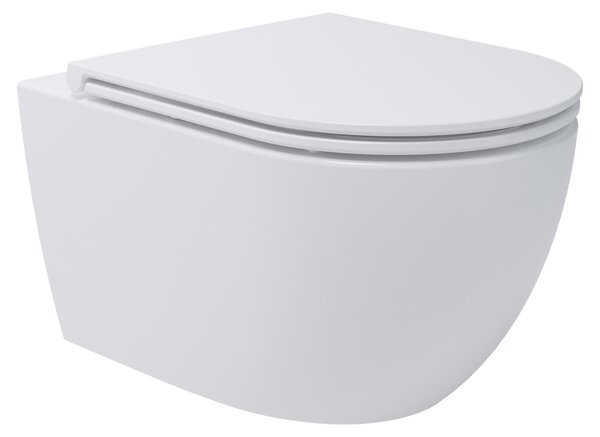 WC sospeso Whirlflush Soho 3.0 senza bordo Tornado Bianco lucido con sedile WC WC Super Slim, dimensioni: compatto (480x360)