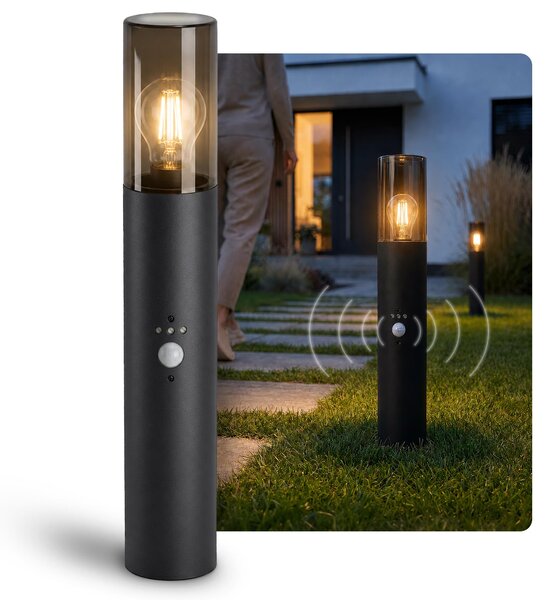 SSC-LUXon VARDA lampada da giardino con rilevatore di movimento e sensore crepuscolare incl. lampadina LED E27 extra bianco caldo vintage per sentieri