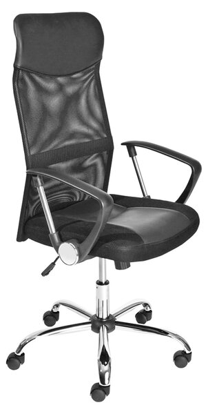 Sedia girevole 'Torino' nera, regolabile in altezza, 70x115x70cm