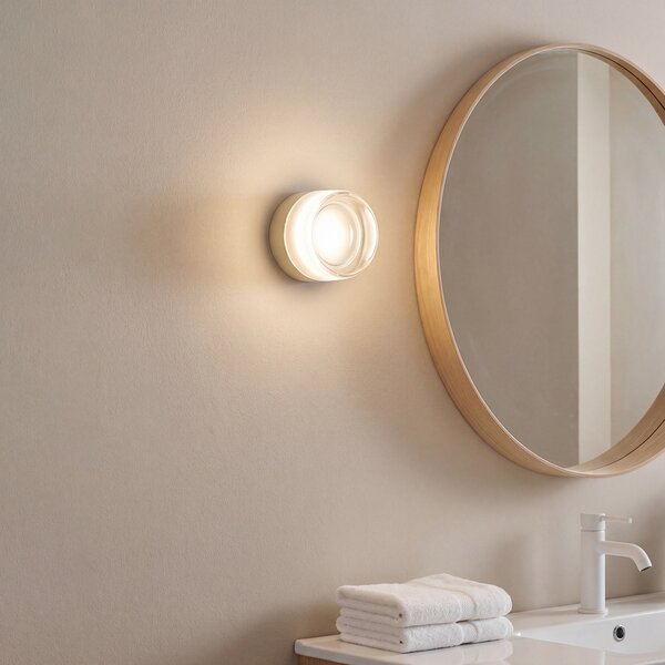 Lampada da parete di design beige con vetro opale IP44 - Michele