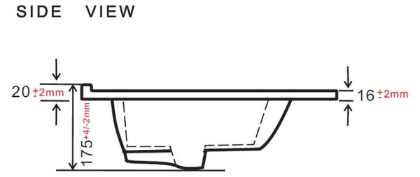 Lavabo da incasso NEVA, 60 cm, Vetroceramica, bianco lucido, 60 x 46 x 14 cm