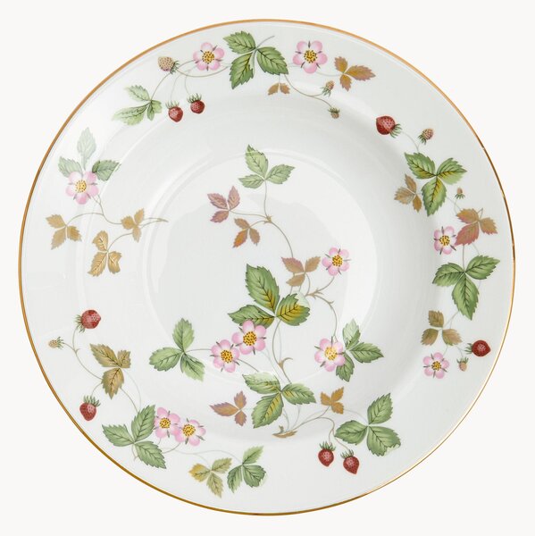 Piatto fondo in Fine Bone China con bordo decorativo Wild Strawberry