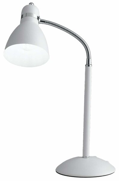 Lampada da tavolo PEOPLE in metallo bianco con diffusore orientabile