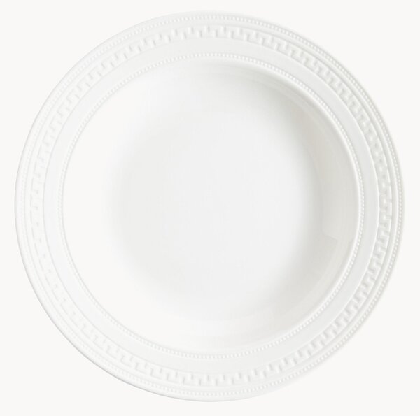 Piatto fondo in Fine Bone China con bordo decorato Intaglio