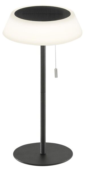 FANEUROPE Lampada da tavolo a energia solare Jin (nera), LED ricaricabile da 1,2 W, intensità regolabile 3000 K, IP54, 17 x 32 cm