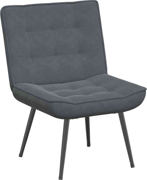 Sedia Relax 64x74x84 cm Grigio Scuro in Velluto