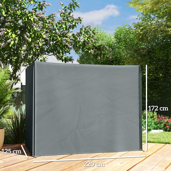 Outsunny Copertura per Dondolo Hollywood a 3 Posti Impermeabile, Telo Protettivo per Dondolo da Giardino, in Tessuto Oxford, 220x125x172 cm, Grigio | Aosom Italy