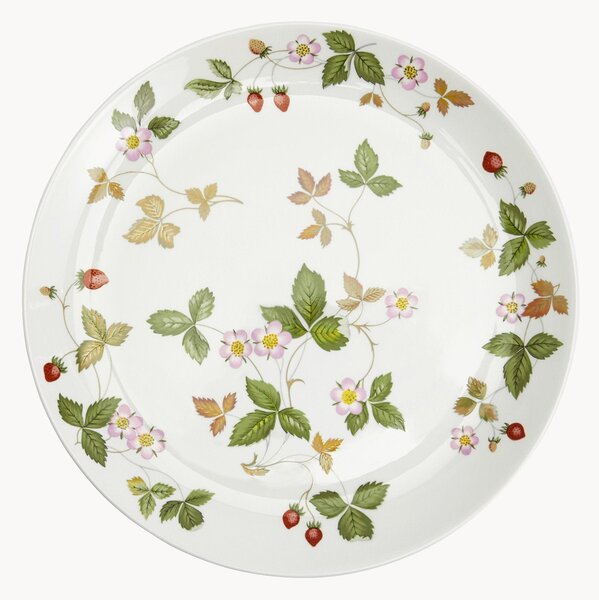 Piatto piano in Fine Bone China Wild Strawberry
