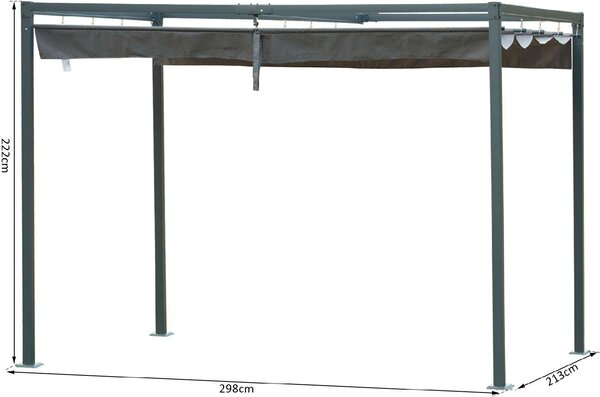 VivaGarden Pergola da Esterno in Metallo/Poliestere Dimensioni 298x213x221 cm colore Antracite