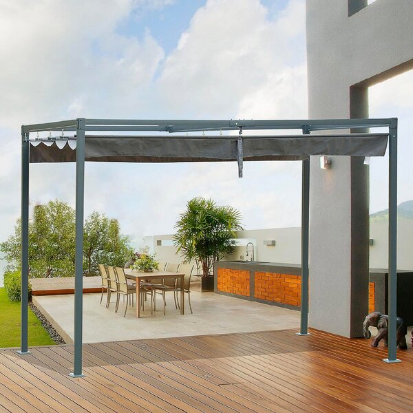 VivaGarden Pergola da Esterno in Metallo/Poliestere Dimensioni 298x213x221 cm colore Antracite