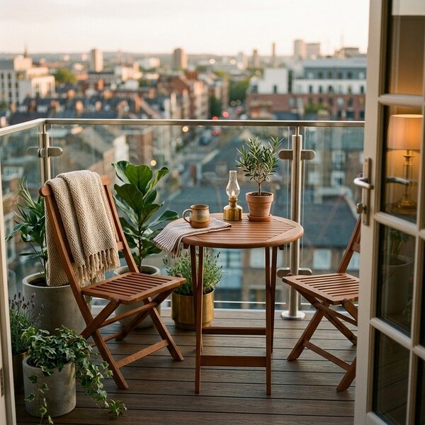 Set di 2 sedie da balcone e tavolo in legno di eucalipto Praga - Garden Pleasure