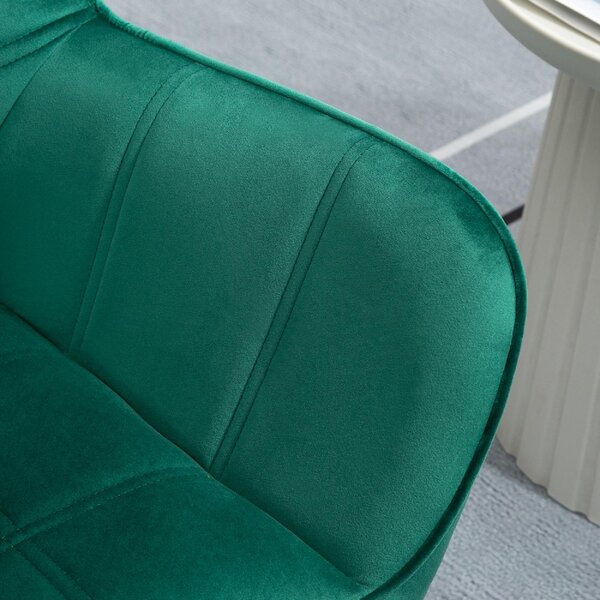 DecHome Poltrona Stile Scandinavo in Velluto Dimensioni 68,5x61x72,5 colore Verde