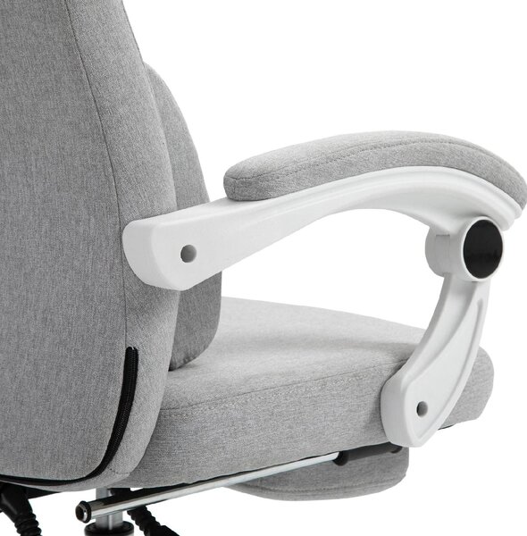 Icon Space Sedia Ergonomica con Ruote e Braccioli Reclinabile con Poggiapiedi e Poggiatesta in Tessuto colore Grigio