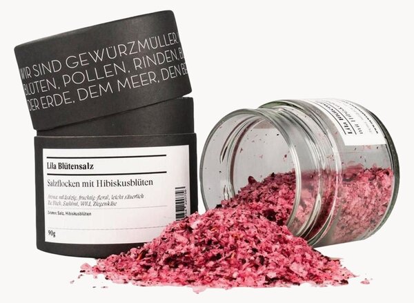 Flocculi di sale marino con fiori di ibisco Sea Salt Flakes, 2 barattoli