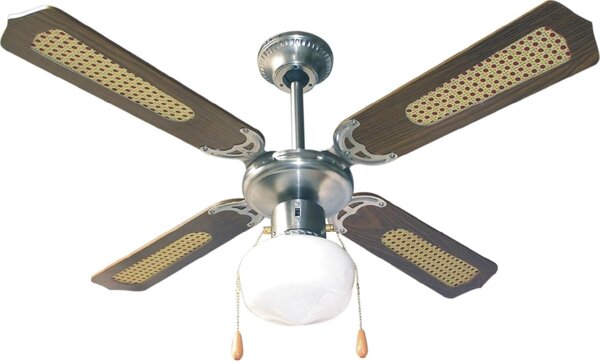 Zephir Ventilatore da Soffitto con Luce 4 Pale 107 cm Lampadario 3 Velocit colore Marrone - ZFS9107M
