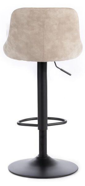 Sgabello in Metallo Verniciato , Alzata a GAS seduta e Schienale in Microfibra MAX Materiale Microfibra e Metallo dimensioni 45x50x h84 max 100 cm, color Beige