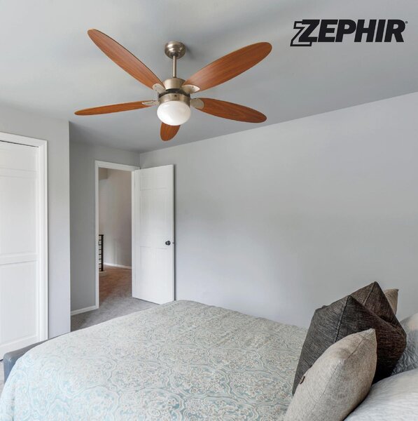 Zephir Ventilatore da Soffitto con Telecomando con Luce Lampadario Ventilatore 5 Pale Diametro 130 cm 3 Velocit - ZFR9111M