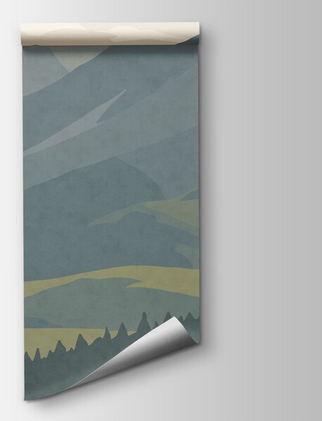 Carta da parati Paesaggio con un sentiero e le montagne, Carta da parati Natura, Carta da parati popolare, t00814 - Tapeko.it