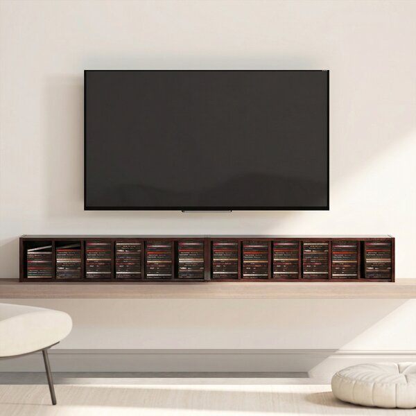 HOMCOM Set di 2 Scaffali a Colonna, Mobile Porta CD-DVD con 12 Scomparti, Capacità di 204 CD, 21x22,5x88,5 cm, Marrone | Aosom Italy