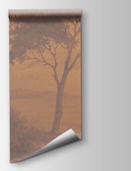 Carta da parati Alberi su una collina in riva al mare, Carta da parati Natura, Carta da parati popolare, t00815 - Tapeko.it