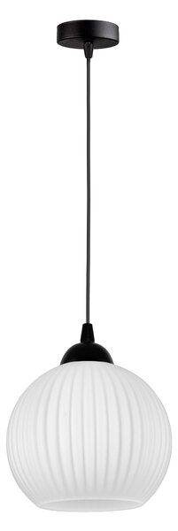 FKL DESIGN lampada a sospensione E27 globo in vetro bianco serie N899 (Z1)
