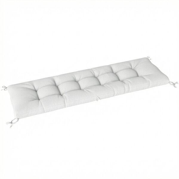 Outsunny Cuscino per Panca Esterno con Cinghie di Fissaggio, Protezione UV50+, Recupero Lento Interno e Esterno, 198x65x13 cm, Crema | Aosom Italy