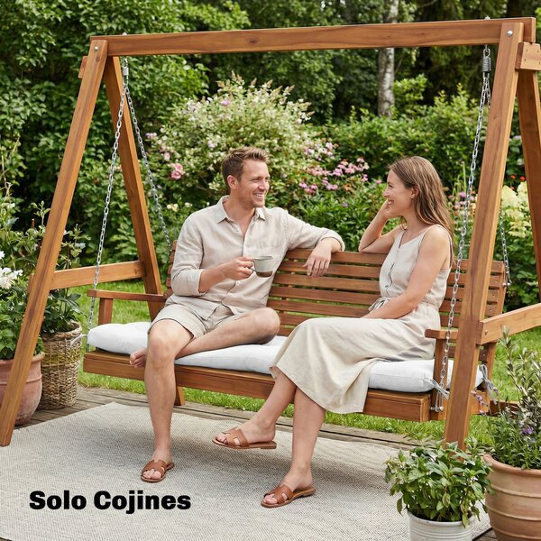 Outsunny Cuscino per Panca Esterno con Cinghie di Fissaggio, Protezione UV50+, Recupero Lento Interno e Esterno, 198x65x13 cm, Crema | Aosom Italy