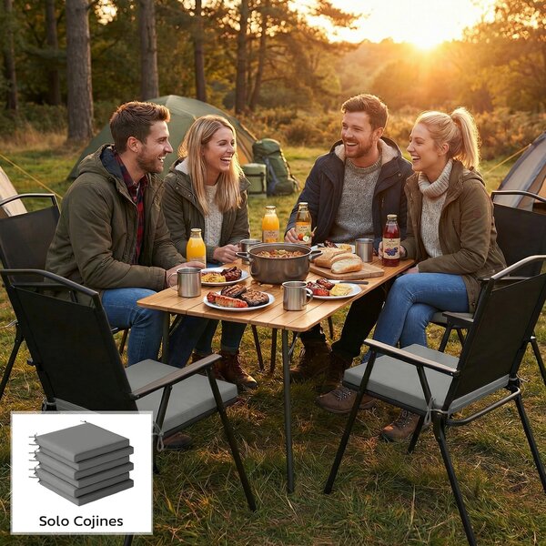 Outsunny Set di 6 Pezzi Cuscini per Sedie da Pranzo con Fodera Lavabile e Lacci, Impermeabile e Anti-UV, 46x42x7 cm, Grigio Scuro | Aosom Italy
