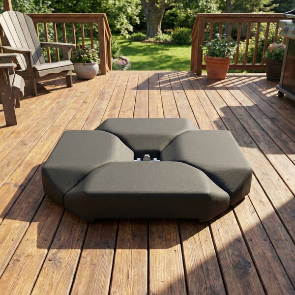 Outsunny Base per Ombrellone con 4 Pezzi, per a Braccio Supporto per Parasole, Riempibile con Acqua 77 kg o Sabbia 100 kg, in HDPE, Nero | Aosom Italy