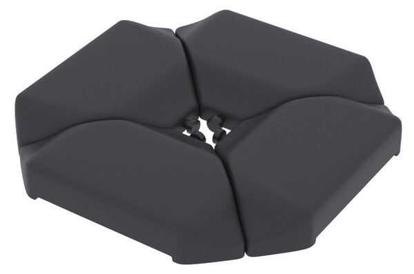 Outsunny Base per Ombrellone con 4 Pezzi, per a Braccio Supporto per Parasole, Riempibile con Acqua 77 kg o Sabbia 100 kg, in HDPE, Nero | Aosom Italy
