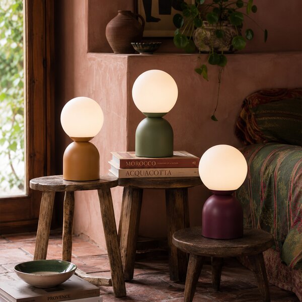 Lampada da tavolo Hotel Chic arancione con vetro opale - Pallon Trend