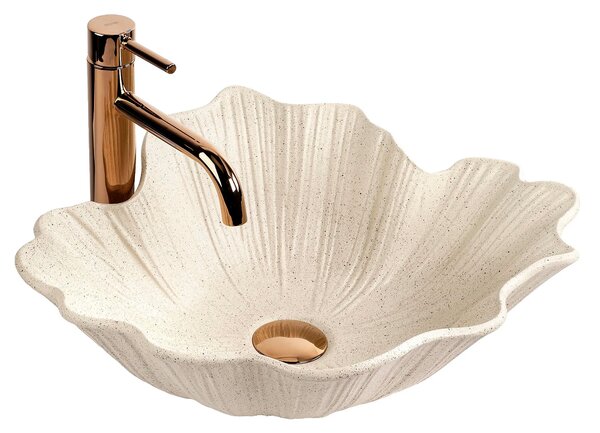 Lavabo da appoggio Rea Flower Vanilla