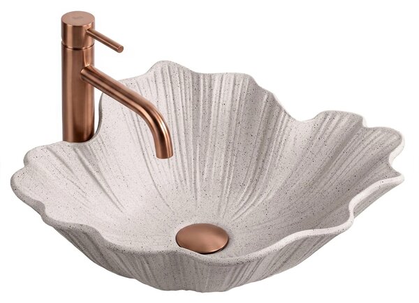 Lavabo da appoggio Rea Flower Beige