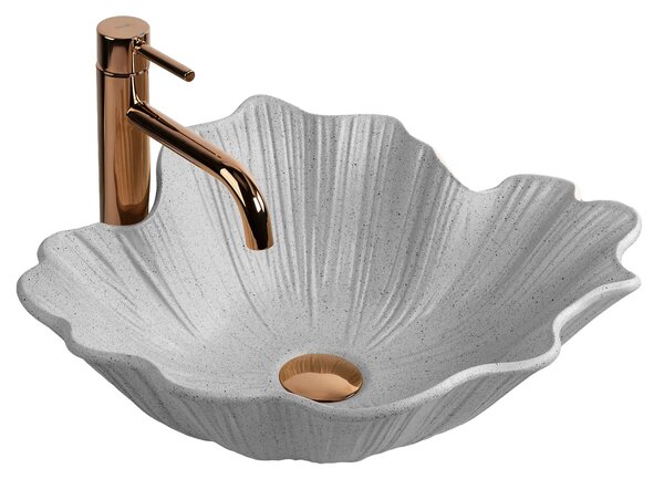 Lavabo da appoggio Rea Flower Grey