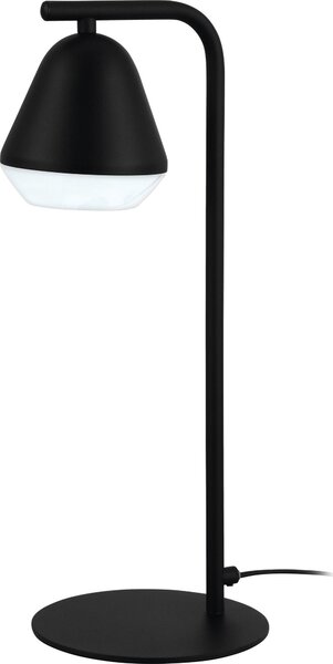 EGLO Palbieta, lampada da tavolo industriale, lampada da comodino in acciaio e plastica, lampada da soggiorno in nero, satinata, con interruttore, GU10