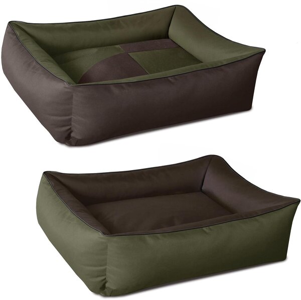 BedDog 2in1: cuccia lavabile per cani con bordo, MYSTIC (verde/marrone), (XL) ca. 100x85x23 cm