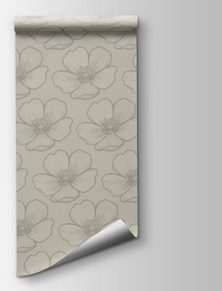 Carta da parati Motivo floreale su sfondo bianco, Carta da parati Floreale, Carta da parati popolare, t01072v1 - Tapeko.it