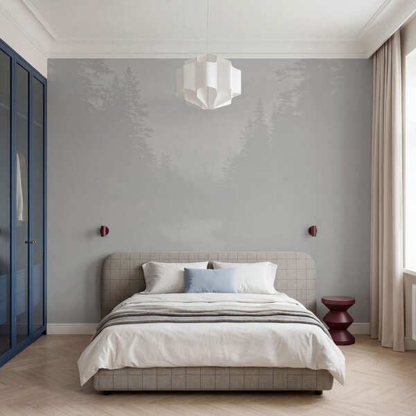 Carta da parati Foto in scala di grigi di una foresta, Carta da parati Natura, Carta da parati popolare - Tapeko.it