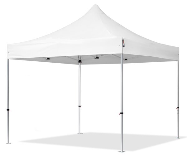 TOOLPORT 3x3m gazebo pieghevole PES, PROFESSIONAL alluminio, bianco
