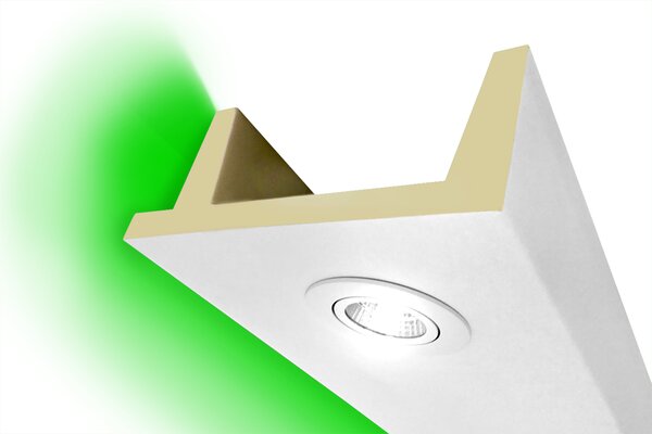 2 metri | profilo LED box | illuminazione indiretta | stucco | opaco | resistente agli urti | striscia | resistente agli agenti atmosferici | 80x200mm | LED-11