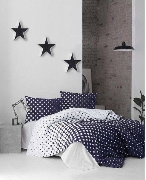 L'Essentiel Linge de Maison, Puanline - Blu scuro, Set copripiumino Ranforce king size (FR), 100 % COTONE RANFORCE, blu scuro, 240 x 220 cm