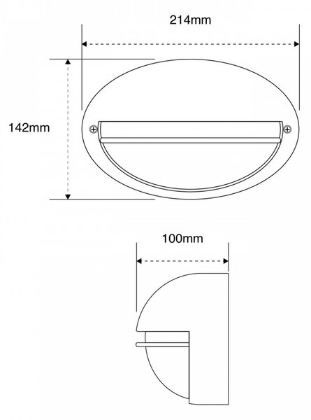 Plafoniera E27 IP54, Bianca, 214x142mm Colore Bianco