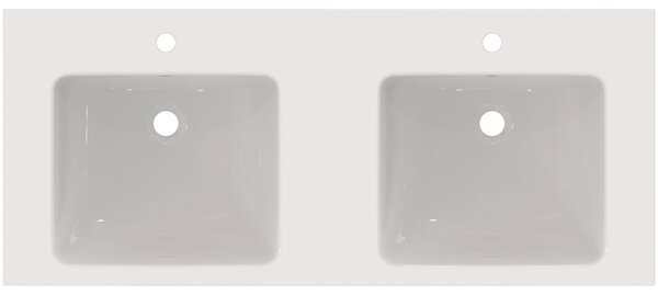 Ideal Standard i.life B lavabo double pour meuble 1210mm, 1 trou de robinetterie chacun, avec trop-plein, T460201, T460201