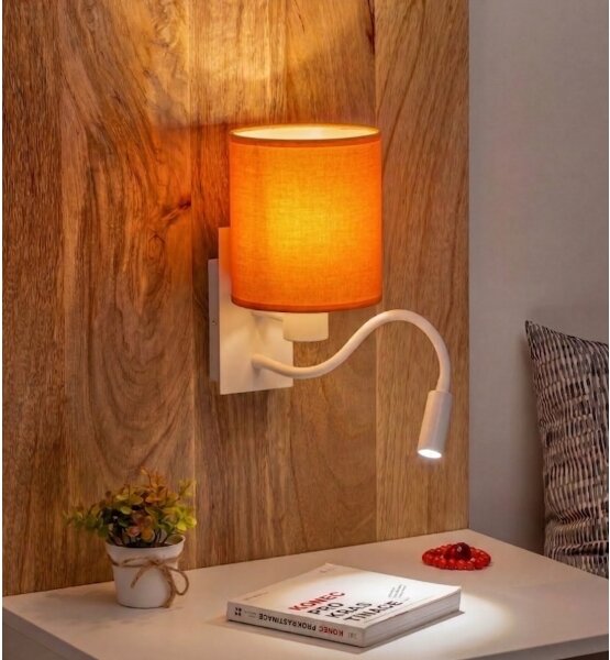 Brilagi - lampada LED da parete flessibile NUBILA 1xE27/25W/230V + LED/3W bianco/arancione