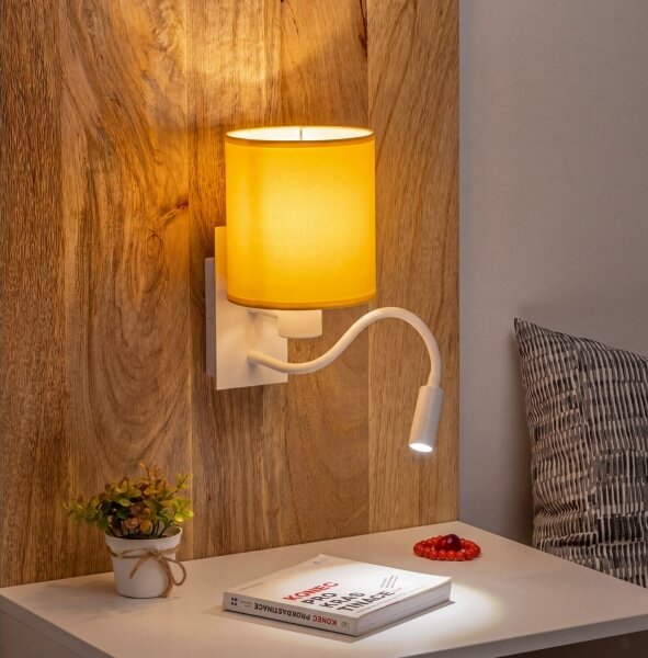 Brilagi -LED Lampada da parete flessibile NUBILA 1xE27/25W/230V + LED/3W bianco/giallo