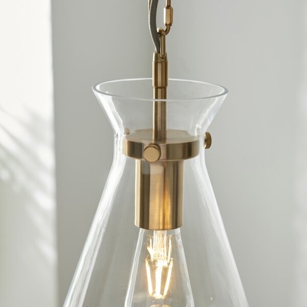Endon 112859 - Lampadario a catena HARLOW 1xE27/10W/230V ottone
