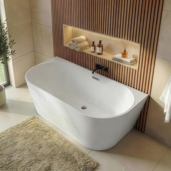Badplaats Vasca da Bagno Isia 170 x 75 x 60 cm – Vasca Angolare – Bianco Lucido